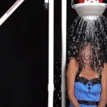 gpgt90: Julie in the Flush Tank: Blue Polka Dot Dress
