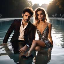 Lavette: Couples in Formal Attire- Wetlook and Messy!