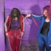 DungeonMasterOne: Red and Blue Tracksuit Hairwash
