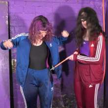 DungeonMasterOne: Red and Blue Tracksuit Hairwash