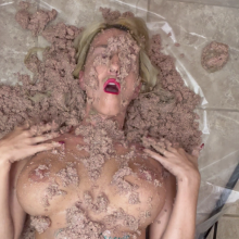 Slimed Models: New Topless Model Covers Herself in Dog Food