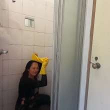 Thefetishgirl: Shiny Leggings, Rubber Gloves, Shower, Slime and Pie