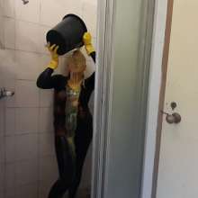 Thefetishgirl: Shiny Leggings, Rubber Gloves, Shower, Slime and Pie
