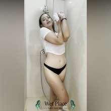 WetPlace: Stunning Anny Hot Shower In White Clothes