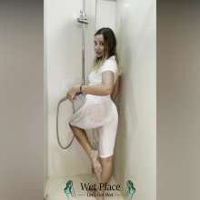 WetPlace: Stunning Anny Hot Shower In White Clothes