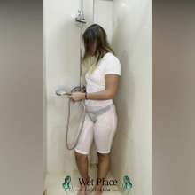 WetPlace: Stunning Anny Hot Shower In White Clothes