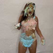 RevSlymsford: Thiswas Girl Pied + Slimed In Just Her Bra + Knickers