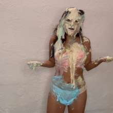 RevSlymsford: Thiswas Girl Pied + Slimed In Just Her Bra + Knickers