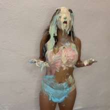 RevSlymsford: Thiswas Girl Pied + Slimed In Just Her Bra + Knickers