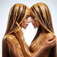 splathair2020: AI Long Hair Women slow dance in Peanut Butter