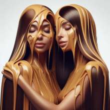 splathair2020: AI Long Hair Women slow dance in Peanut Butter