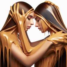 splathair2020: AI Long Hair Women slow dance in Peanut Butter