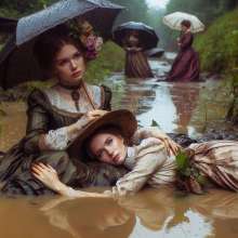 PzzzP: Classsic women in muddy water