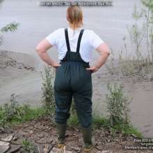 DungeonMasterOne: Mud Romp in Rainwear with Fidelity and Miss Abigail!