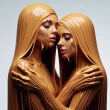 splathair2020: AI Long Hair Women slow dance in Peanut Butter