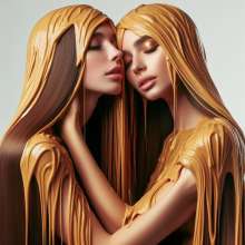 splathair2020: AI Long Hair Women slow dance in Peanut Butter