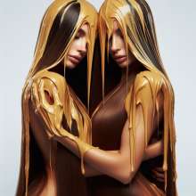 splathair2020: AI Long Hair Women slow dance in Peanut Butter