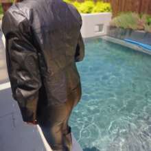 WetlookFashion: Angel Gets Wet in All PLeather
