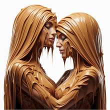 splathair2020: AI Long Hair Women slow dance in Peanut Butter