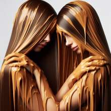 splathair2020: AI Long Hair Women slow dance in Peanut Butter