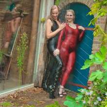 eileenvogel: W468 Eileen with queenofhell catsuit wetlook