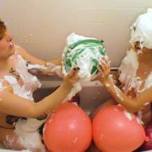 Slime Sirens: Explosive Shaving Cream Filled Balloons in the Tub!