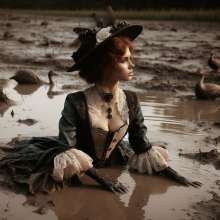PzzzP: Classsic women in muddy water