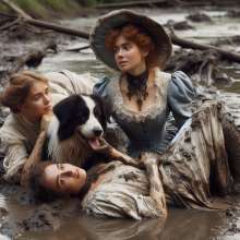 PzzzP: Classsic women in muddy water