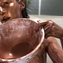 VioletVixen: Just the Face: Copper Poured in Eyes and Mouth
