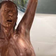 VioletVixen: Just the Face: Copper Poured in Eyes and Mouth