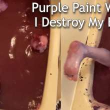 VioletVixen: Purple Paint Washoff Destroying My Bath!