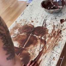 princesslavender: Self Sploshing with Brownie Batter