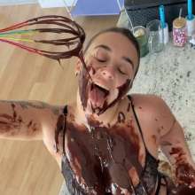 princesslavender: Self Sploshing with Brownie Batter