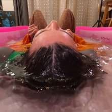 Wet Live Team: She Got All Wet in Her Home Clothes in a Pool of Water