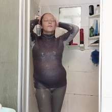 Thefetishgirl: Soaking Wet Turtle Neck and Tights