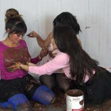 Jayce: The Never Ending Messy Pantyhose Party W/ Me, Nikko and Lia!