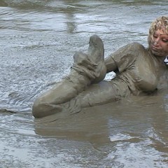 FOXY: Blonde Yulia in deep mud