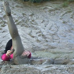 FOXY: Emma mired in the deep mud