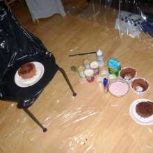 Crygoe: Trashing a black satin evening dress (male)