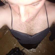 Crygoe: Trashing a black satin evening dress (male)
