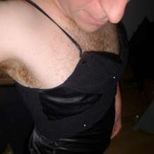 Crygoe: Trashing a black satin evening dress (male)