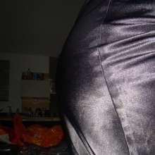 Crygoe: Trashing a black satin evening dress (male)