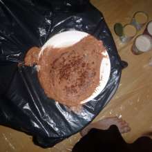 Crygoe: Trashing a black satin evening dress (male)