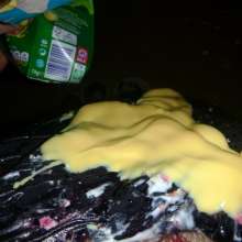 Crygoe: Trashing a black satin evening dress (male)