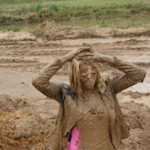 eileenvogel: Eileen getting muddy with waders