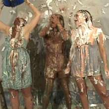 Anglefan.com: Crazy 3-girl messy pie video...co-hosting sucks!
