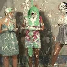 Anglefan.com: Crazy 3-girl messy pie video...co-hosting sucks!