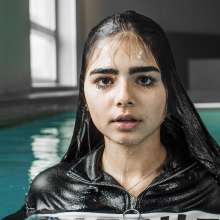 Jens German: She lost a bet, and had to soak herself.