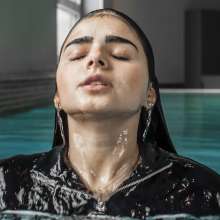 Jens German: She lost a bet, and had to soak herself.
