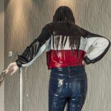 Jens German: She lost a bet, and had to soak herself.